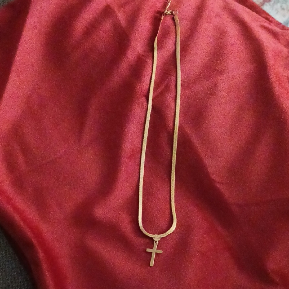 Elegant GoldtoneCross Necklace